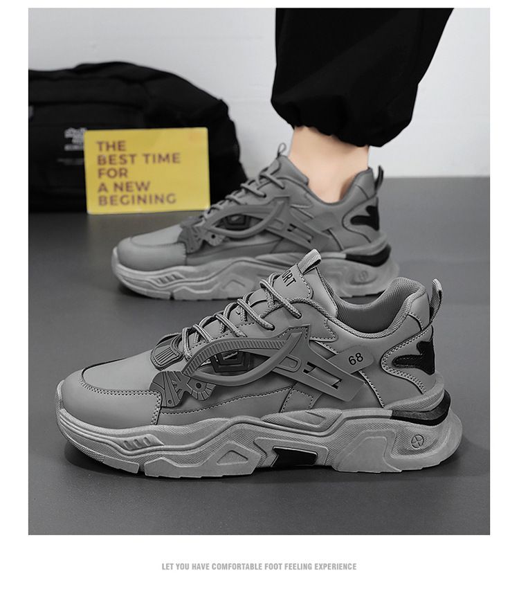 Herbst Neue atmungsaktive weiße Sneakers Herren Trendy Vielseitige, höhenverstärkende Sport- und Freizeitschuhe für den Laufsport_voghion.com