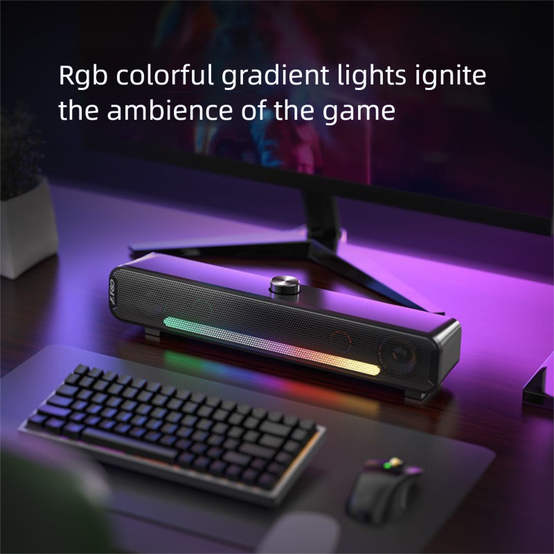 Fenda Computer Bluetooth Wired Small Stereo Desktop High Volume USB Gaming E-sports Speaker Long Strip_voghion.com