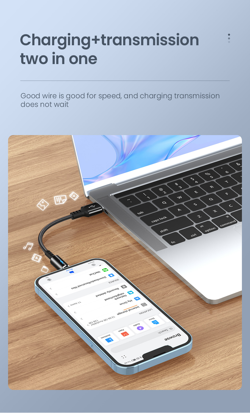 Cabo USB ultra curto de 25 cm adequado para iPhone USB A a cabo de dados de iluminação de 8 pinos 2.4A cabo de carregamento rápido sui_voghion.com
