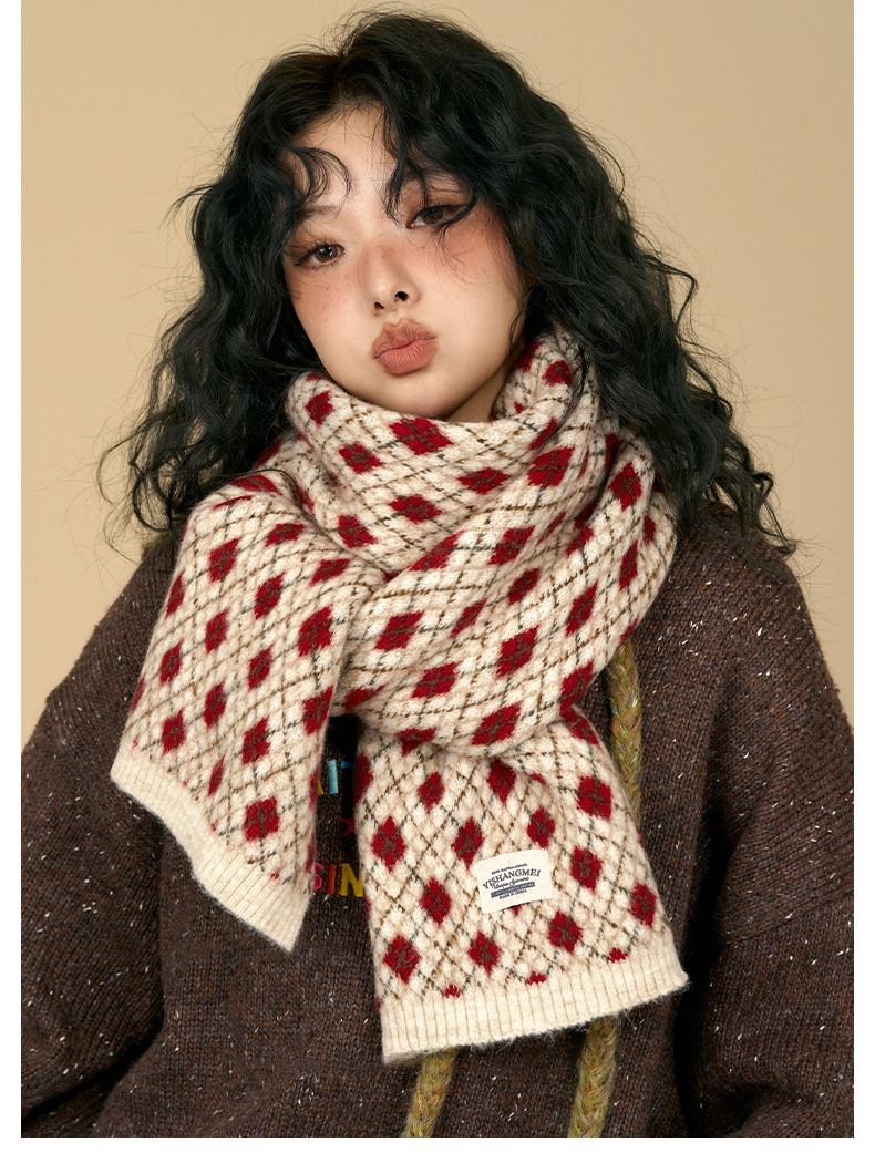 Sciarpa da donna 2025 Nuovo regalo di compleanno invernale per studenti Sciarpa calda antifreddo in maglia calda_voghion.com