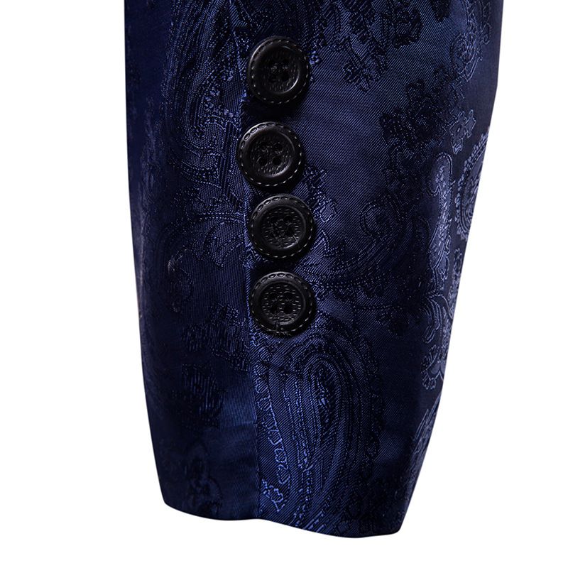 Anzug Court Style Dunkles Muster Design Mode Single Button Slim Fit Herren Blazer_voghion.com