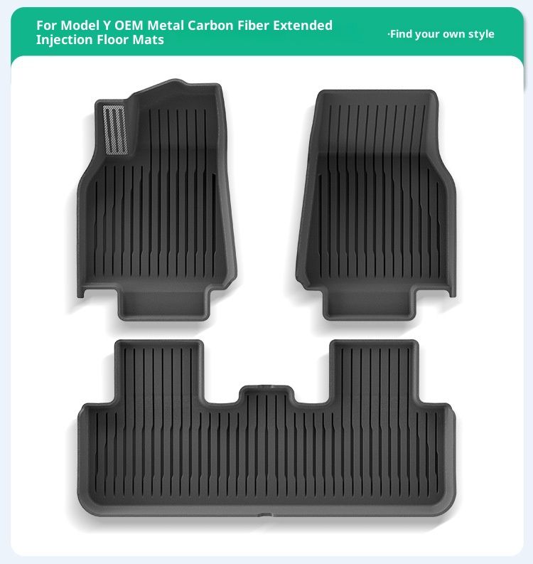 Passend für Tesla Model Y (Baujahre 2019–2025), spezielle verlängerte Ausführung, spritzgegossene TPE-Fußmatten_voghion.com