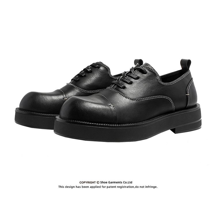 Niche – Weiße E Big Head Vibe – Lässige Derby-Schuhe mit dicker Sohle_voghion.com