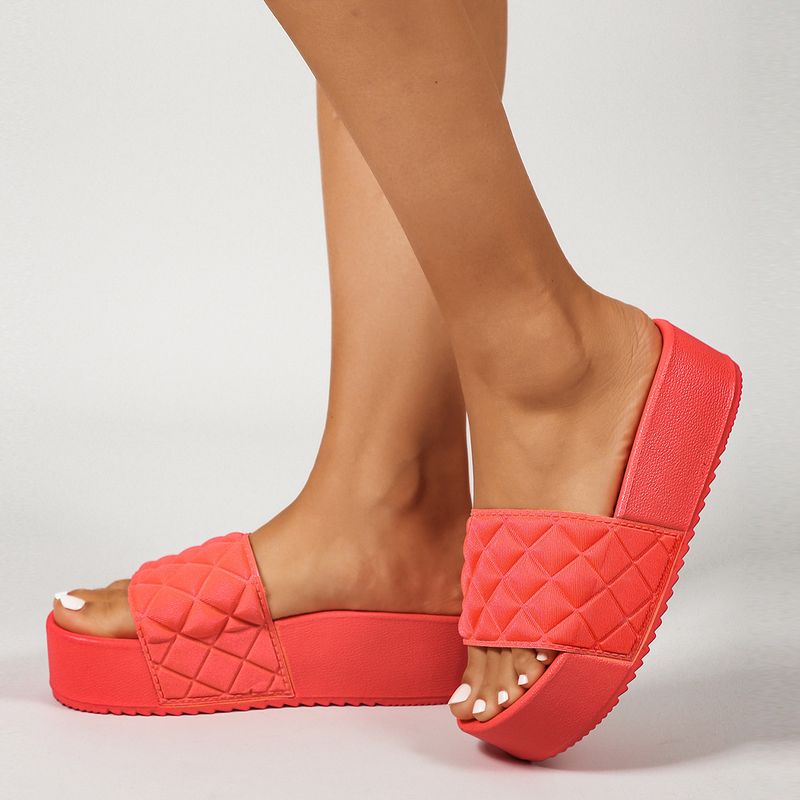 Sandali con plateau a quadri per donna, estivi, da spiaggia_voghion.com