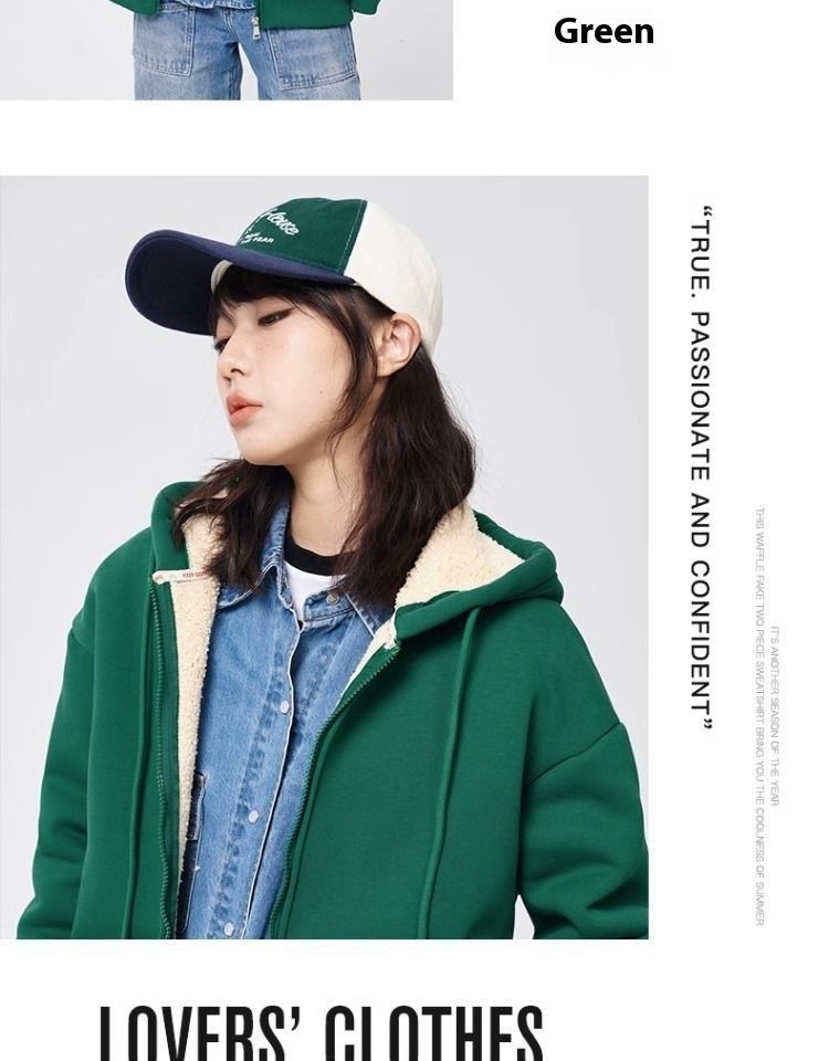 Casaco de pelúcia para homens e mulheres 2024, novo, pequeno, estilo preguiçoso, top de inverno, grosso, lã de cordeiro, cardigan 12_voghion.com
