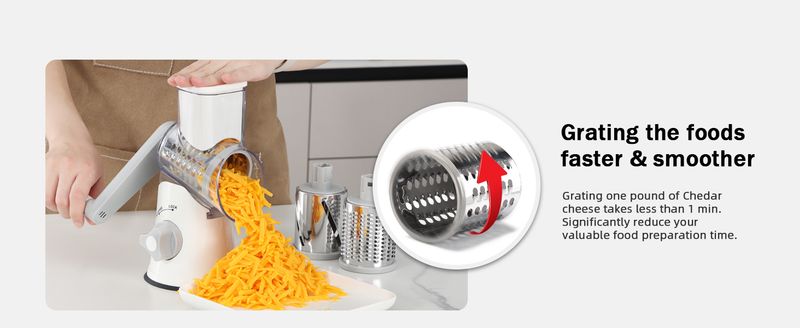 Manual Cheese Grater - Crank Handle Nut & Chocolate Shredder_voghion.com