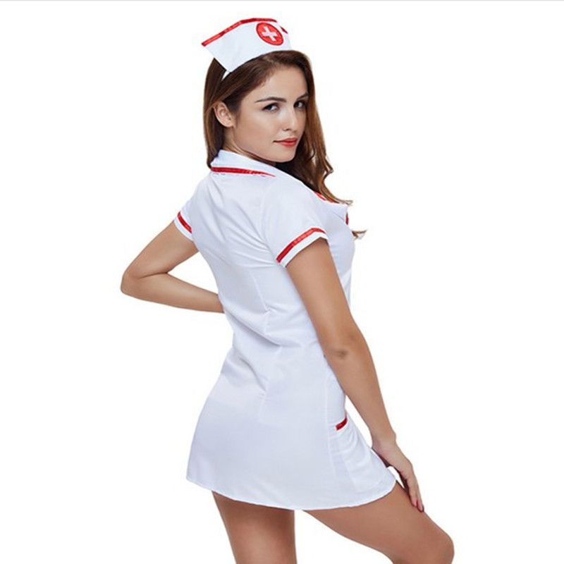 Nouveau costume d'infirmière sexy avec chapeau_voghion.com