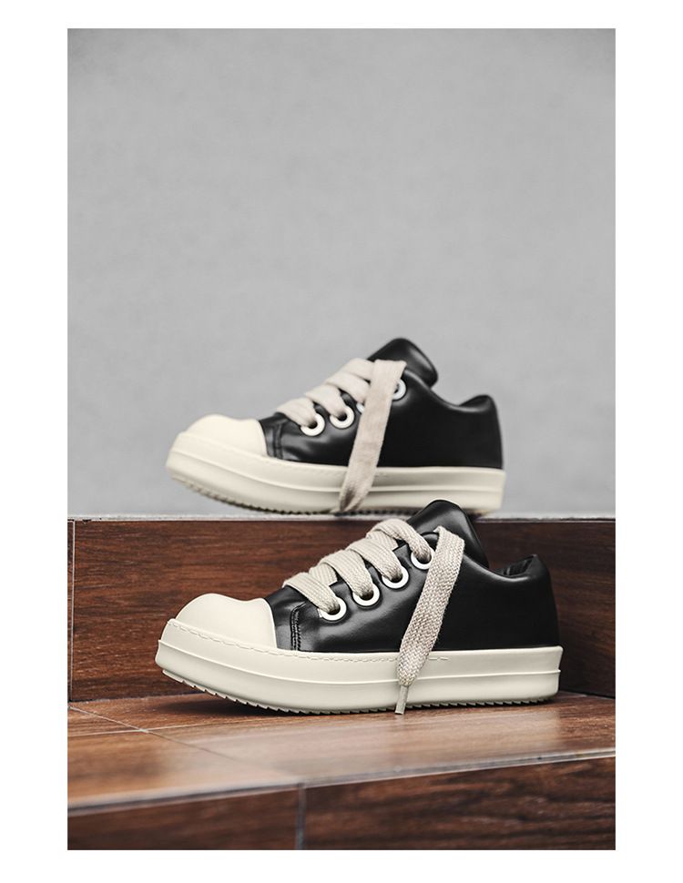 High Street Trendy Brand Fat Ding Low Top Board Bottom Thick Lace Versatile Casual Bread Shoes 6261-J_voghion.com