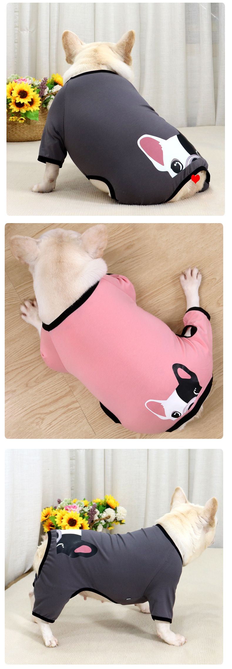 Fadou Kleidung Frühling und Herbst dicker Hund Vierbeiner Baumwolle bedruckt Pyjamas warme gestrickte elastische eine Generation von Großhandel_voghion.com