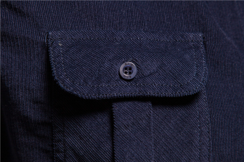 Men's autumn cotton basic corduroy business slim fitting casual shirt men's new long sleeved jacket_voghion.com
