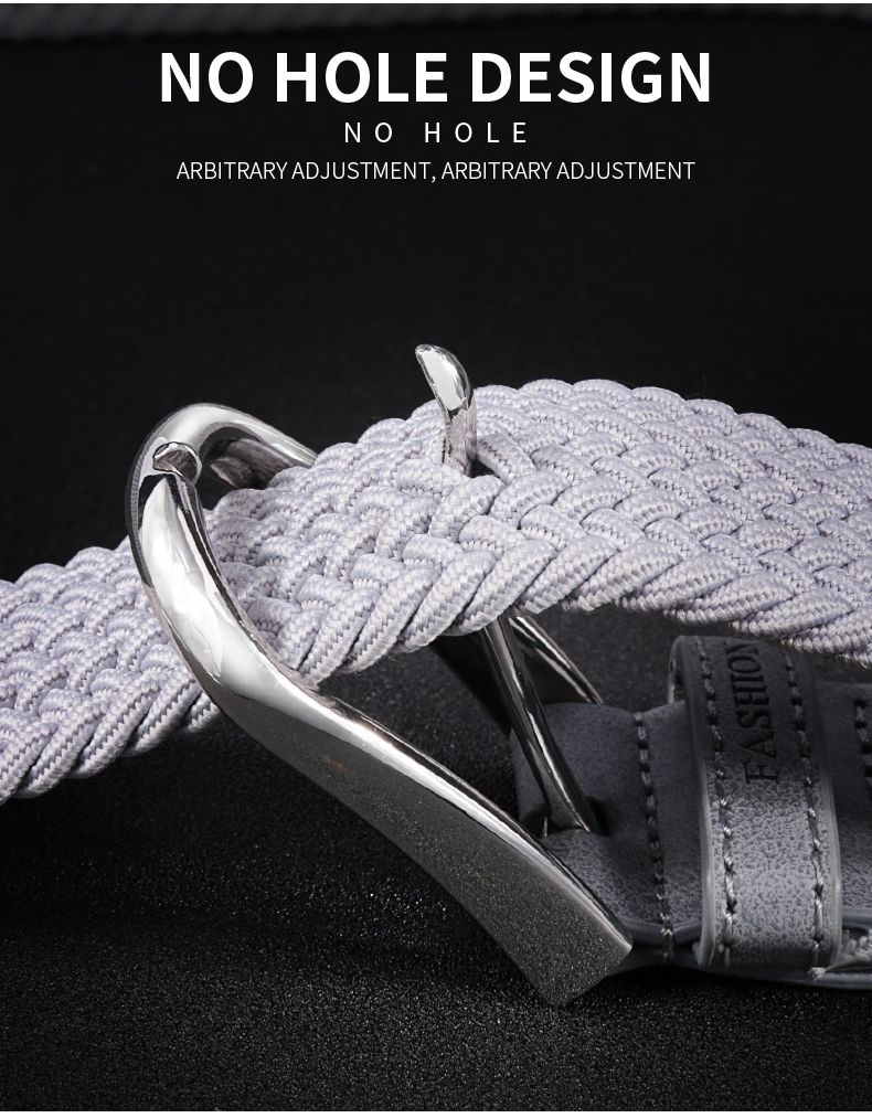 HOT Men's woven canvas with arbitrary elastic belt male student young man hundred buckle waistband tide_voghion.com