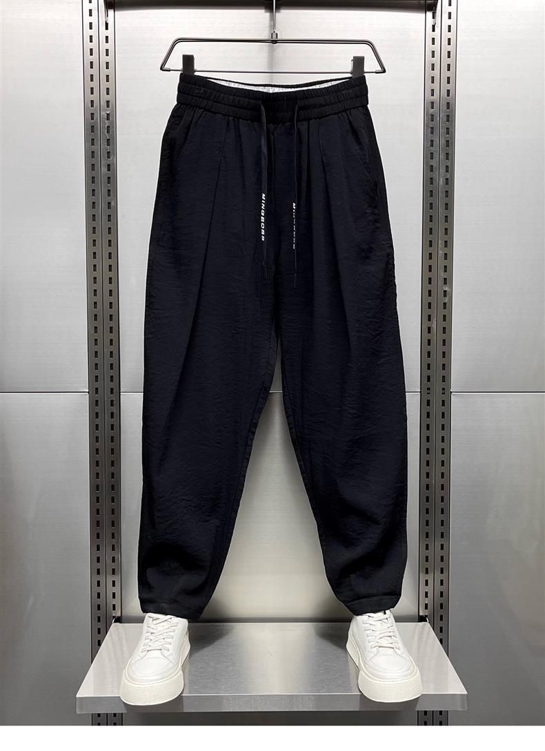 Men's Clothing 2024 Summer New Cotton and Linen Ultra thin Casual Pants Men's Breathable Drape Pants Trendy Loose Harem Carrot Pants_voghion.com