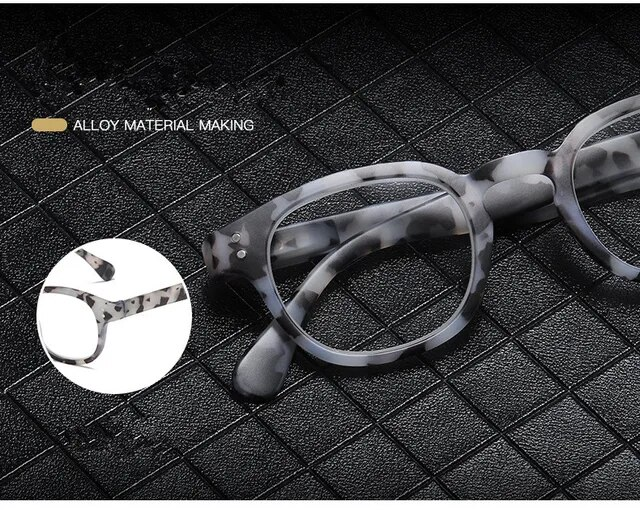 +1,0 +1,5 +2,0 +2,5 Neue Druckrahmen-Lesebrille Frauen Männer Runde Presbyopie-Brille Computer Vision Dioptrien_voghion.com