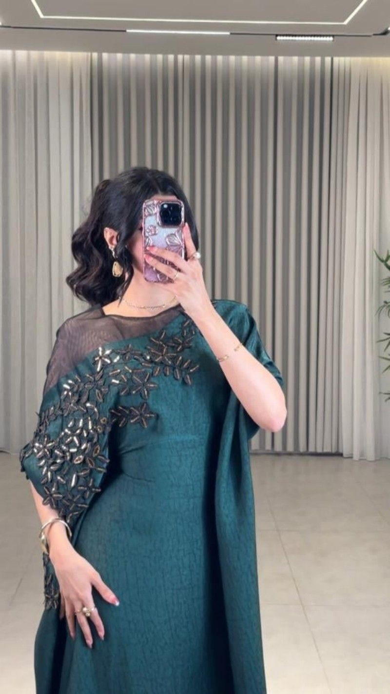 Women's Clothing Independent Station Embroidered Kaftan Robe Evening Dress_voghion.com