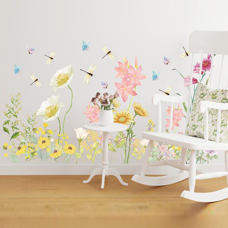Dragonfly flying fence skirting line self-adhesive PVC JS-N series living room bedroom corner wall sticker_voghion.com