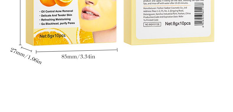 BIOAOUA Dead Sea Mud Whitening Mud Mask 8gx10pcs Hydrating Oil Control Cleansing Mask Moisturizing Mask_voghion.com