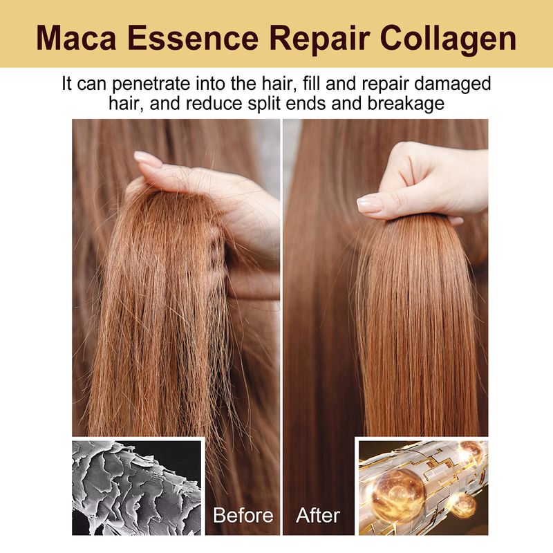 La serie di cura del collagene EELHOE idrata in profondità, migliora l'irritabilità, la secchezza, la secchezza dei capelli e le doppie punte in modo liscio, morbido e_voghion.com