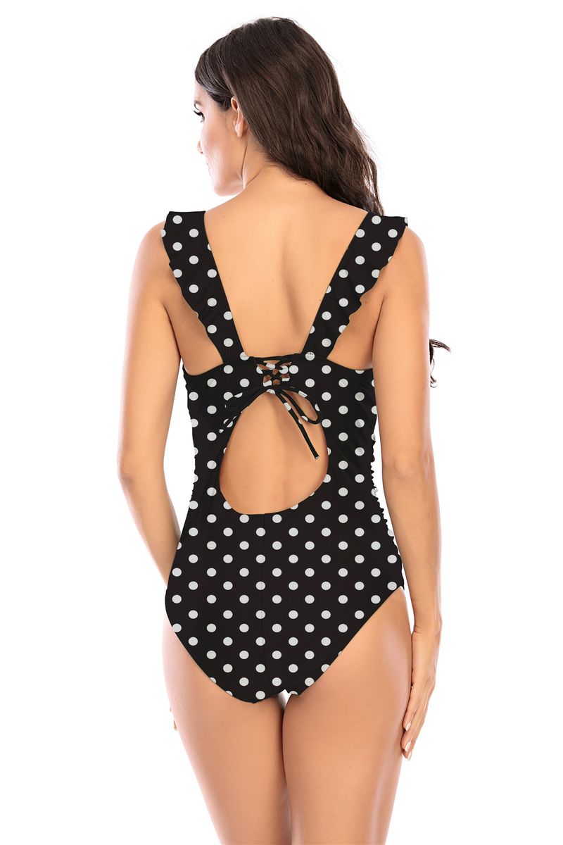Yeni sınır ötesi dış ticaret bikini düz renk uçan kenar kapak göbek ince tek parça muhafazakar mayo kadın bikini_voghion.com