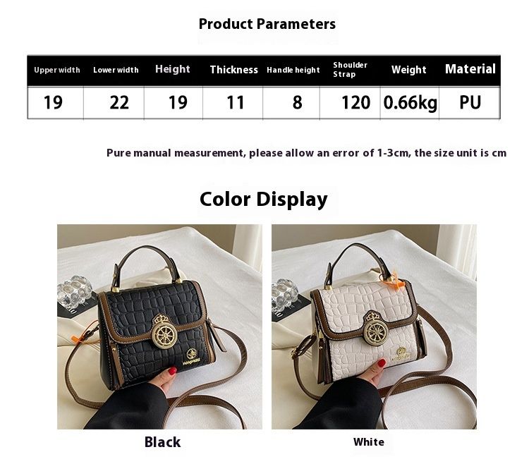 Handheld women's 2024 new high texture versatile simple shoulder crocodile pattern large capacity crossbody bag_voghion.com
