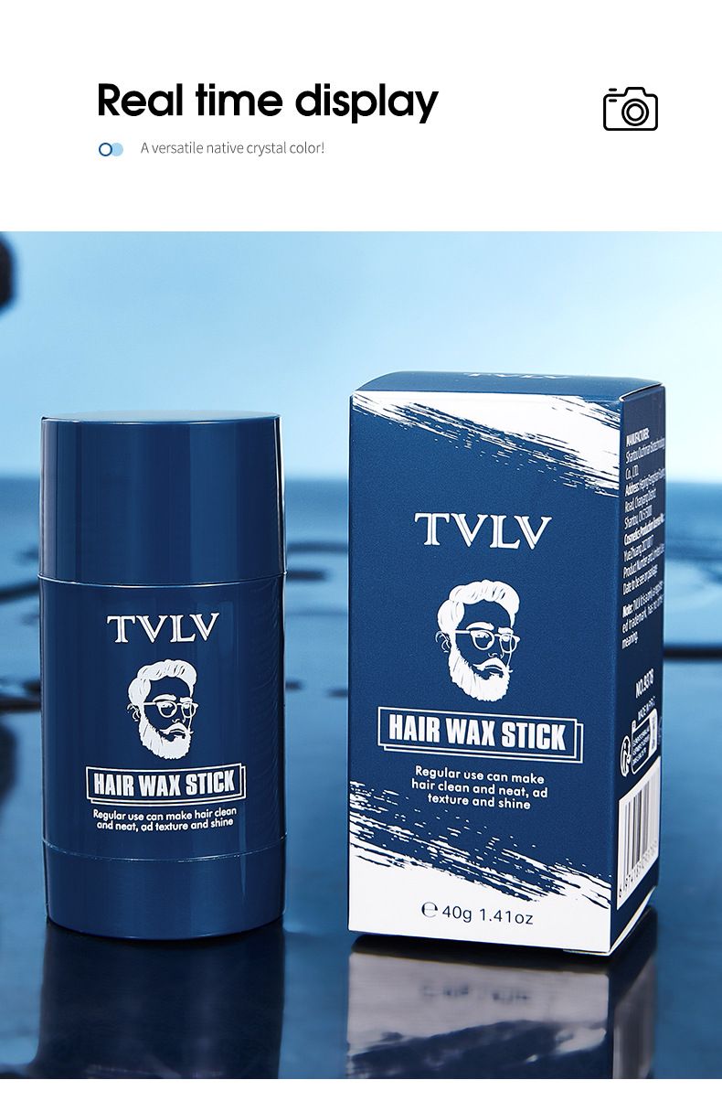 TVLV Wosk do stylizacji włosów dla mężczyzn Mocny lakier do włosów Zapach Gładki utrwalony wosk do włosów w sztyfcie Żel 40g_voghion.com
