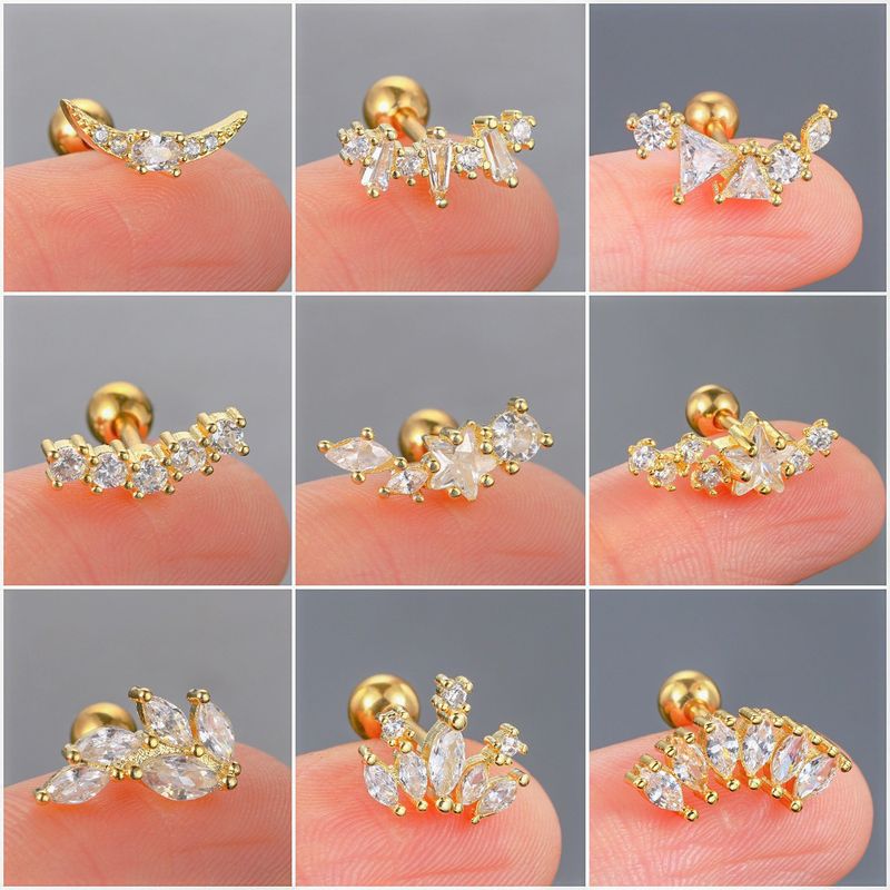 Unisex heißer Stil Zirkon Mikro eingelegt Ohr Knochen Ohrstecker für Frauen Edelstahl Gewinde Kugel Ohrstecker Knorpel Piercing Ohrringe_voghion.com
