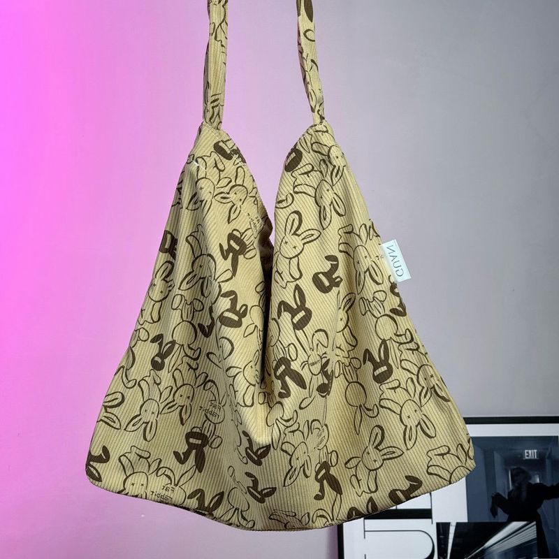 blogger Same Large Capacity Leopard Print Flower Pattern Shoulder Canvas Bag, Women's Underarm Fashionable And Versatile_voghion.com