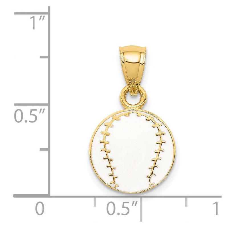 14k Enameled Baseball Pendant_voghion.com