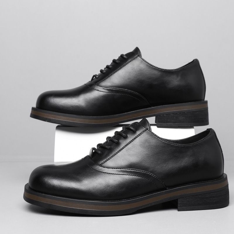 Cleanfit Höhe erhöhender Stil Modischer Herren British Derby Vielseitiger Business Formal Casual Square Toe Leder_voghion.com