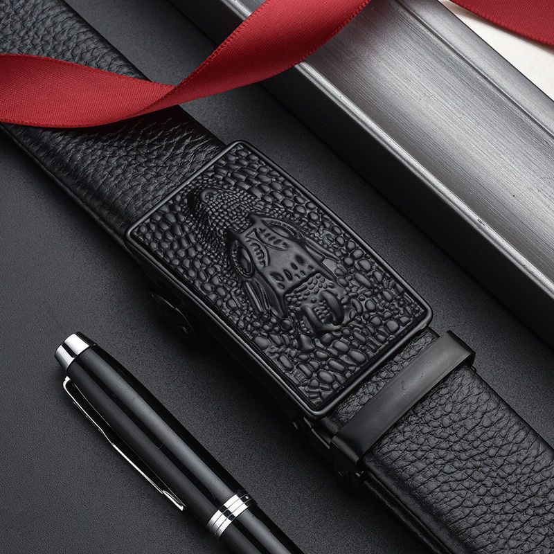 HOT DINISITON Men's Automatic Crocodile Pattern Buckle Fashion High Quality Leather Belt_voghion.com