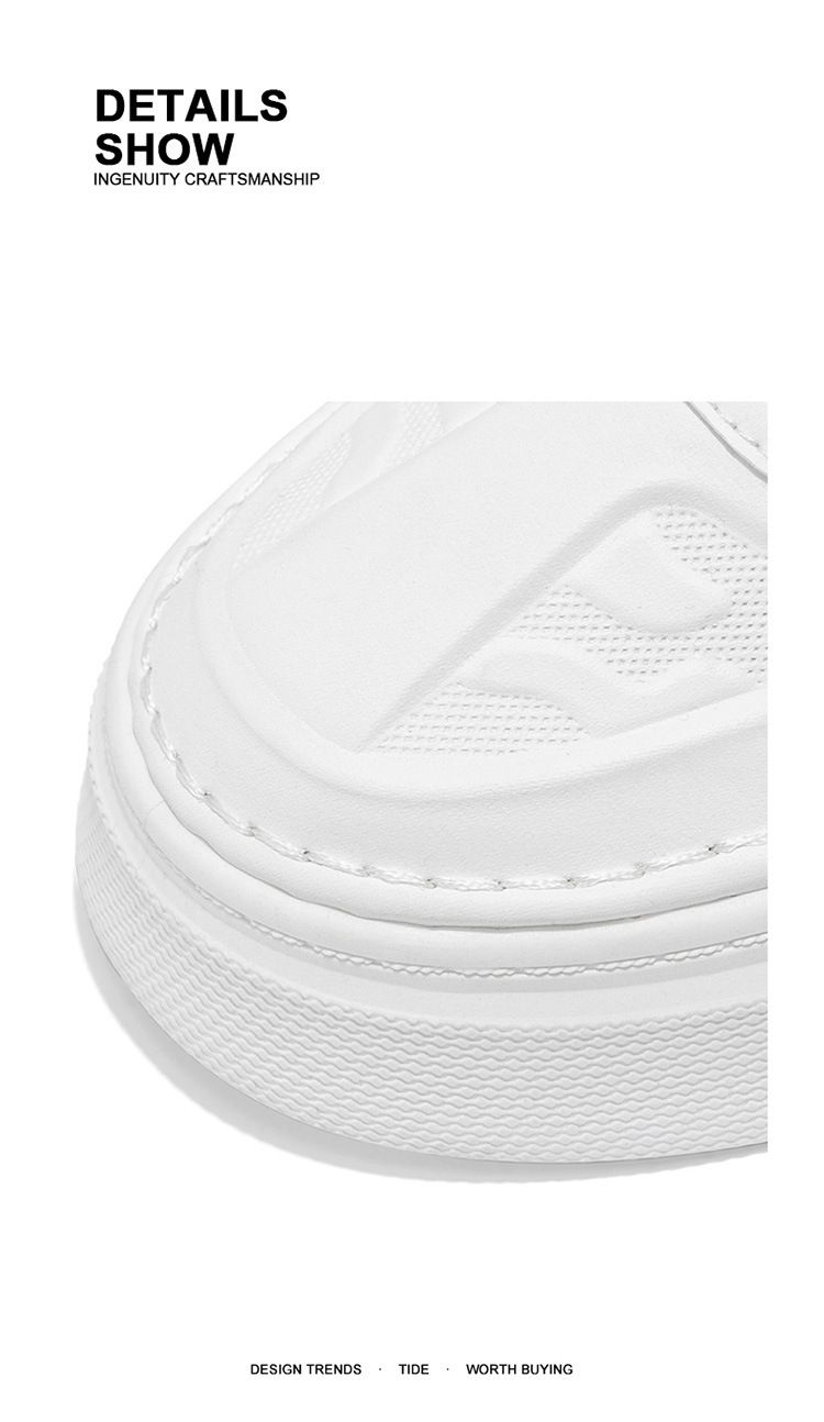 Men's Spring New Breathable White For Male Students Versatile Thick-Soled Sneakers Casual Board Trendy Shoes_voghion.com