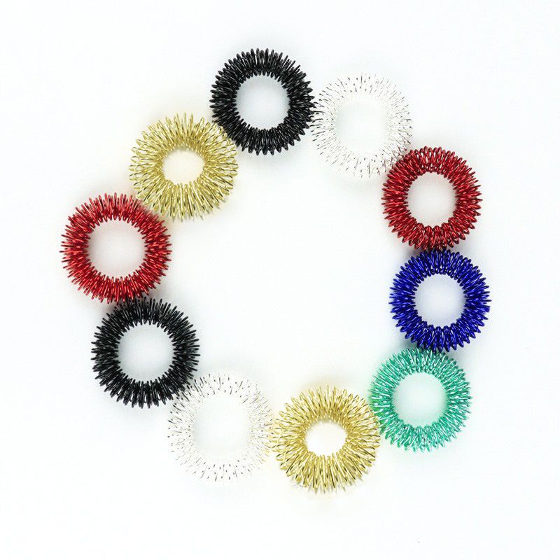 Giocattoli antistress, mini anello massaggiante per dita, anello a molla, massaggiatore per dita, decompressione, giocattoli per bambini_voghion.com