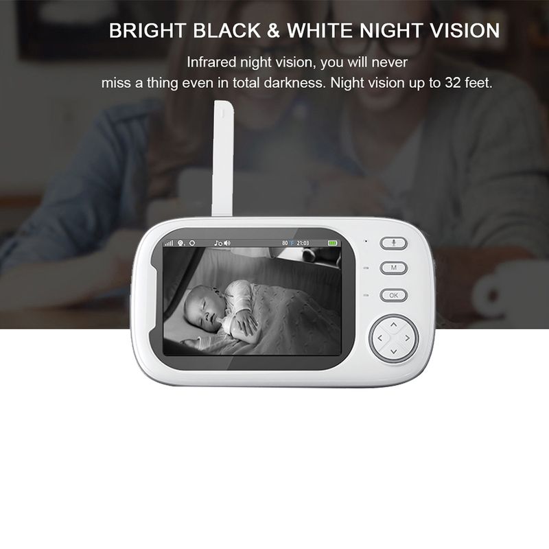 ABM600 3,5 inch draadloze video-nachtzicht babyfoon beveiligingscamera (EU-stekker)_voghion.com