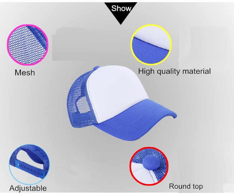 Unisex Billiger 5 Panel Trucker Für Erwachsene Sommer Net Baseball Cap Männer Frauen Blank Mesh Einstellbare Sonnenhut Visier_voghion.com