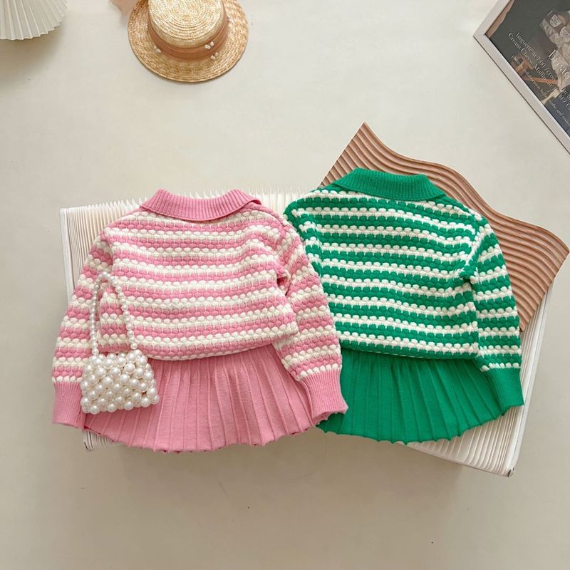 JINYONG Maglione per bambini, gonna, maglione jacquard in due pezzi, completo in due pezzi, cappotto lavorato a maglia carino, alla moda per donna_voghion.com