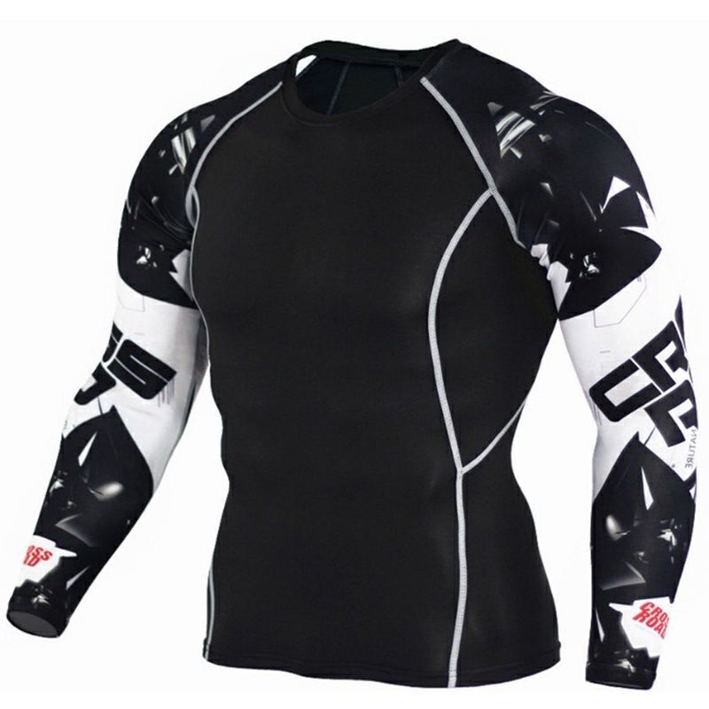 Men's Sports Fitness Clothing Sweat-wicking Running Marathon Tight-fitting Quick-drying High Elastic Two Three_voghion.com