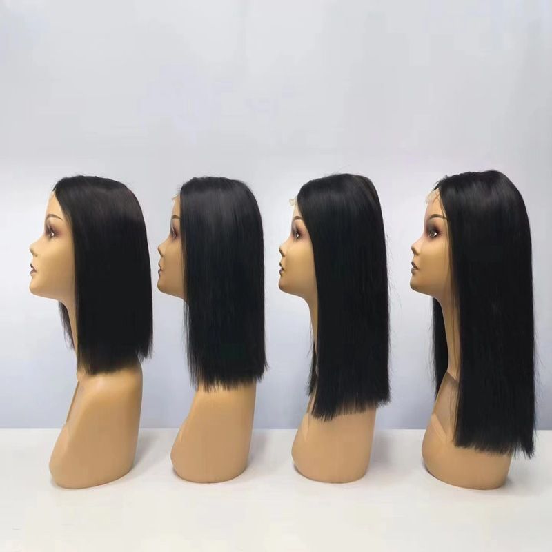 12A Double Drawn 200% Densità Brasiliana 2*6 Kim Chiusura Bob Double Drawn Capelli Osso Parrucche Lisce Setose per Capelli Umani_voghion.com