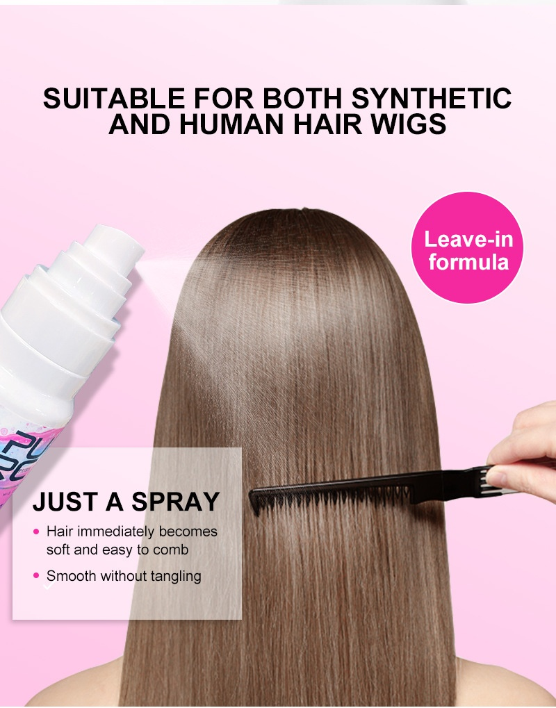 PURC soft repair dry, rough, fluffy, diffuse to knot, no wash wig hair care spray_voghion.com
