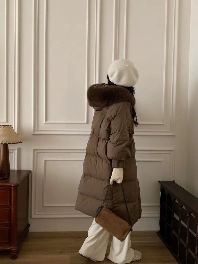 Damenmode lange Kapuzenjacke Warme Jacke_voghion.com