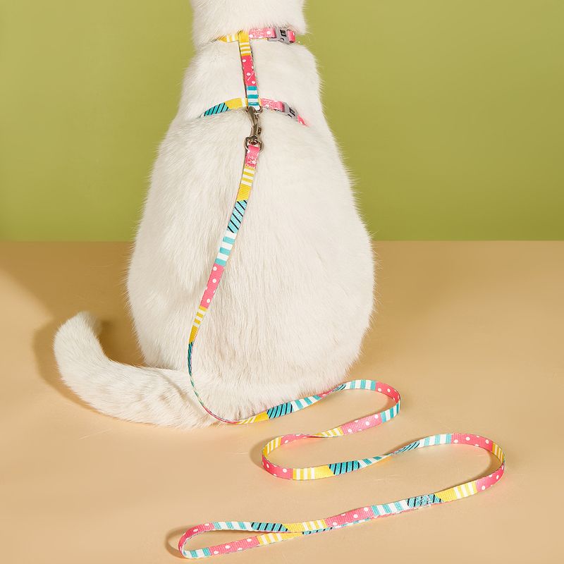 Anti-Escape Outdoor Convenient Comfortable Leash I-Shaped Adjustable Cat Traction Rope_voghion.com