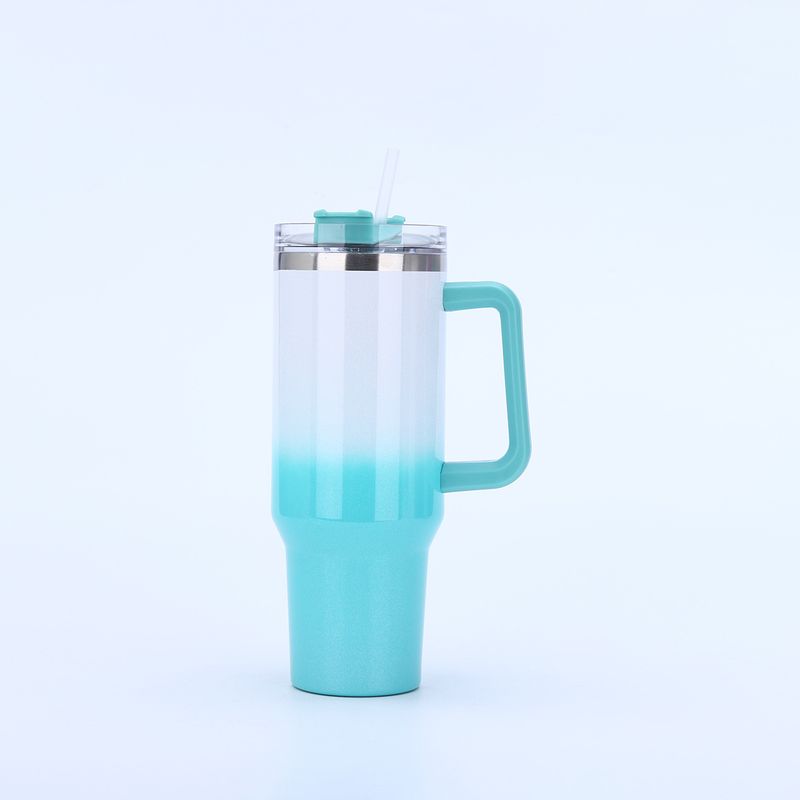 rainbow paint 40oz car cup large capacity 304 stainless steel insulation cup two-color gradient car ice cup_voghion.com
