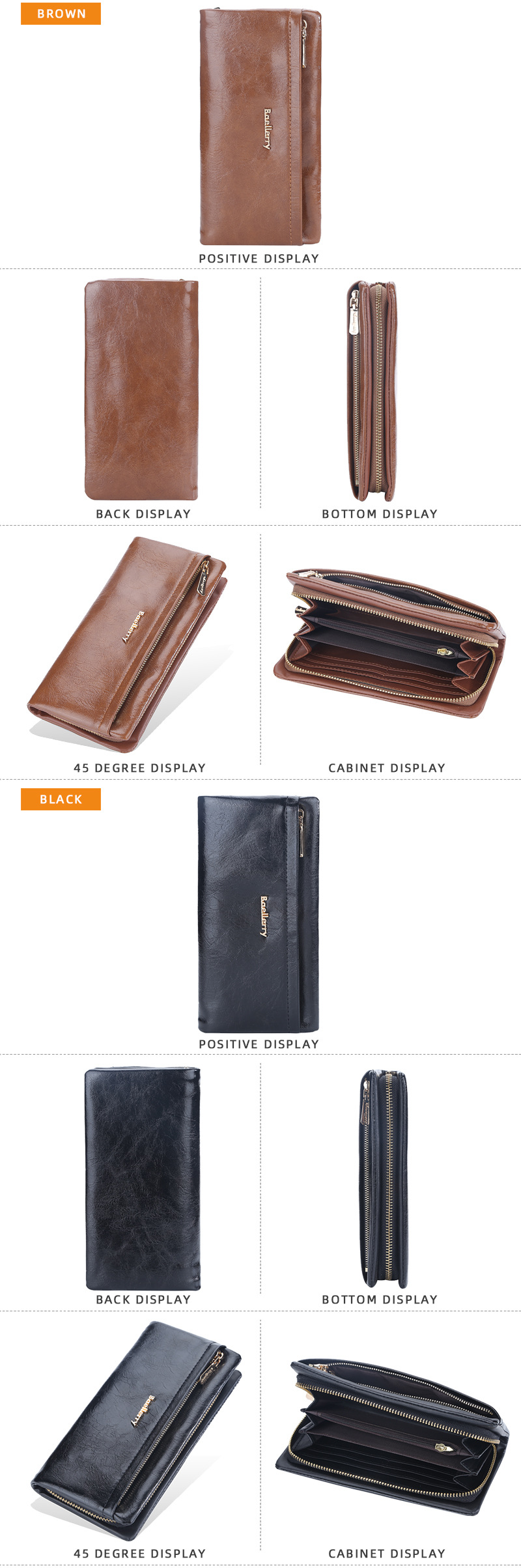 Baellerry Carteira Feminina Nova Chegada Longa Compartimento para Vários Cartões Bolsa Clutch de Alta Qualidade Moda Carteira para Celular_voghion.com