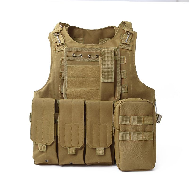 Tactisch militair vest – snel te openen, multifunctioneel, steek- en kogelwerend (zwart/legergroen/kaki/camouflage, one size fits all)_voghion.com