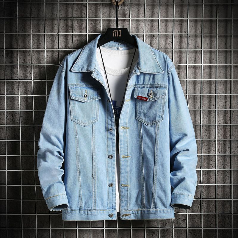 Giacca da uomo moda primavera e autunno 2024, giacca in denim da lavoro da uomo oversize_voghion.com