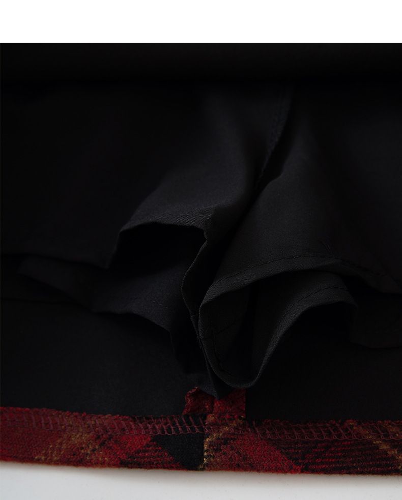 GraceChic 2024 Nuova gonna midi in lana spessa a quadri retrò per donna, invernale, snellente, a trapezio, versatile e aderente_voghion.com