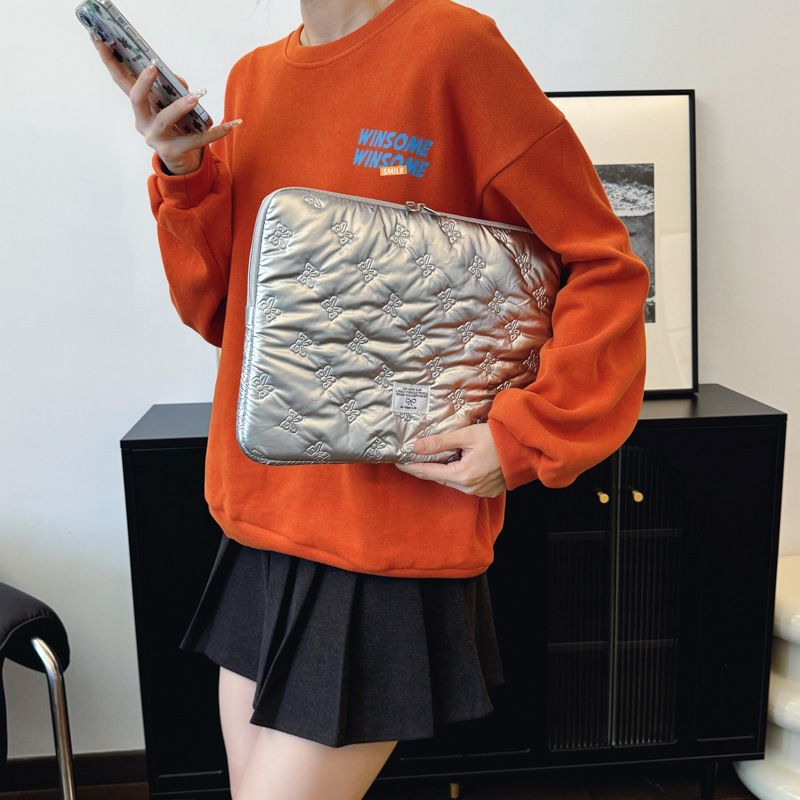 Korean Bowknot New Inner Tablet IPad Storage 13inch 14inch Soft Girl Universal Laptop Bag_voghion.com