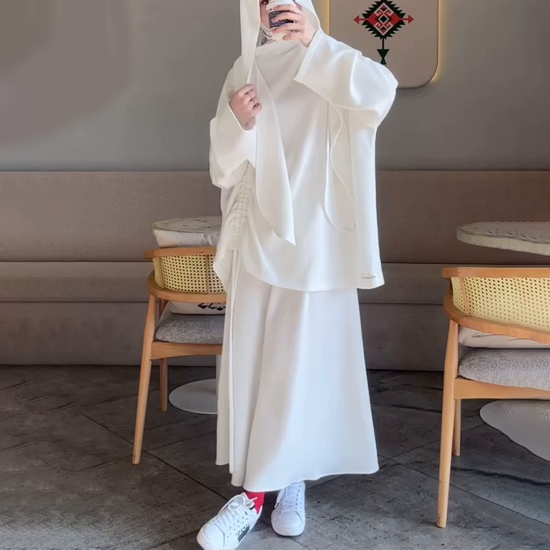 Women's Clothing Spring New Loose And Comfortable All Match Solid Color Skirt Suit_voghion.com