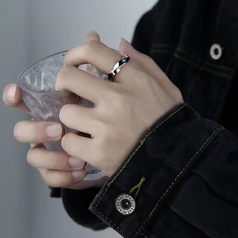 Mobius Endless For Men S Silver Trendy Personality Fashion Minimalist Style Unisex Adjustable Open Ring_voghion.com