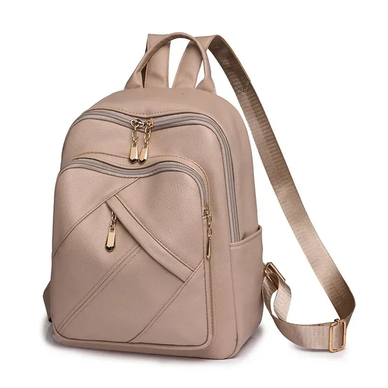 Zaino alla moda in morbida pelle PU per donna, stile trendy, semplice, leggero, grande capacità, adatto per studenti 250514l_voghion.com