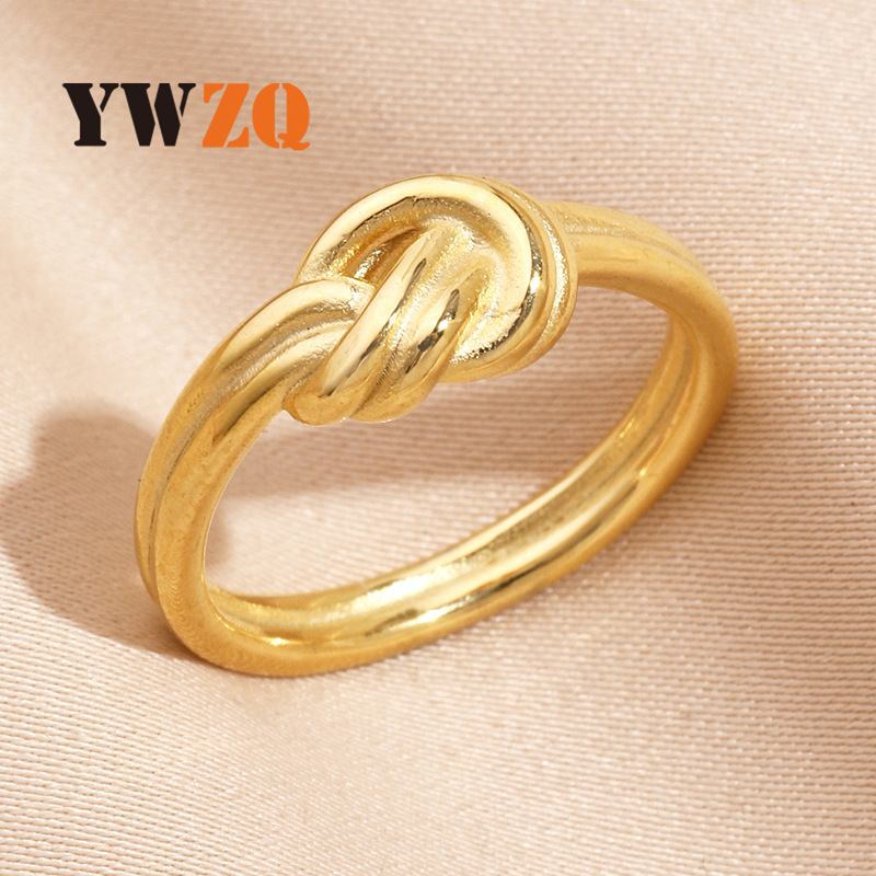 Joya de acero inoxidable, anillo de moda, personalizado, anudado, fundido en cruz, diseño, tacto y pulsera versátiles._voghion.com