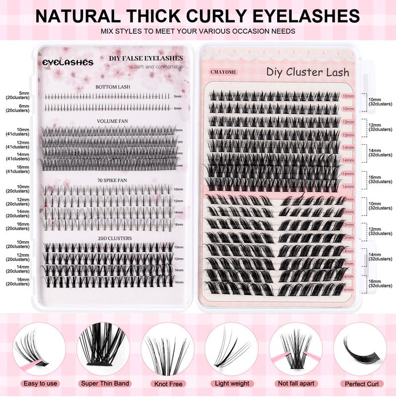 False Eyelashes Eyelash Book DIY Segmented Eyelashes Upper Eyelashes Lower Eyelashes Collection Set False Eyelashes Natural Single Cluster Eyelashes_voghion.com